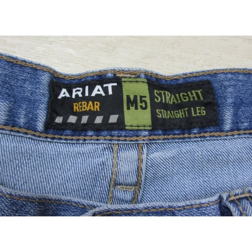 Ariat Rebar M5 Straight Leg Jeans Men's (36x31.5) DuraStretch Workwear Western